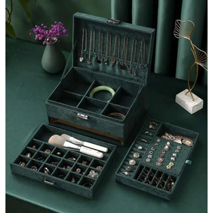 Ékszerdoboz elegáns zöld színben