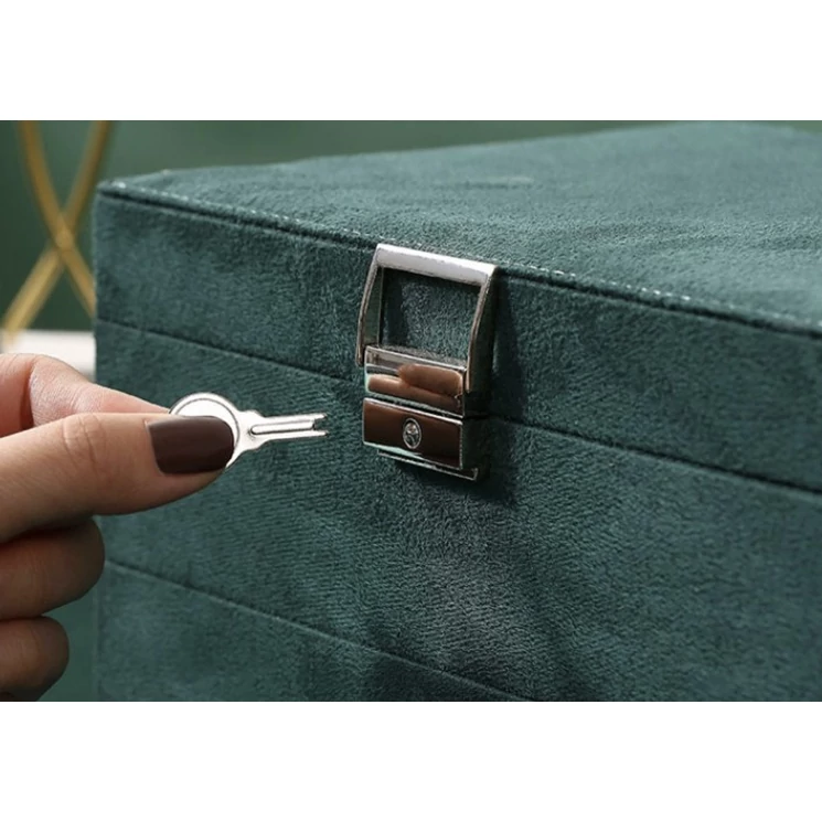 Ékszerdoboz elegáns zöld színben