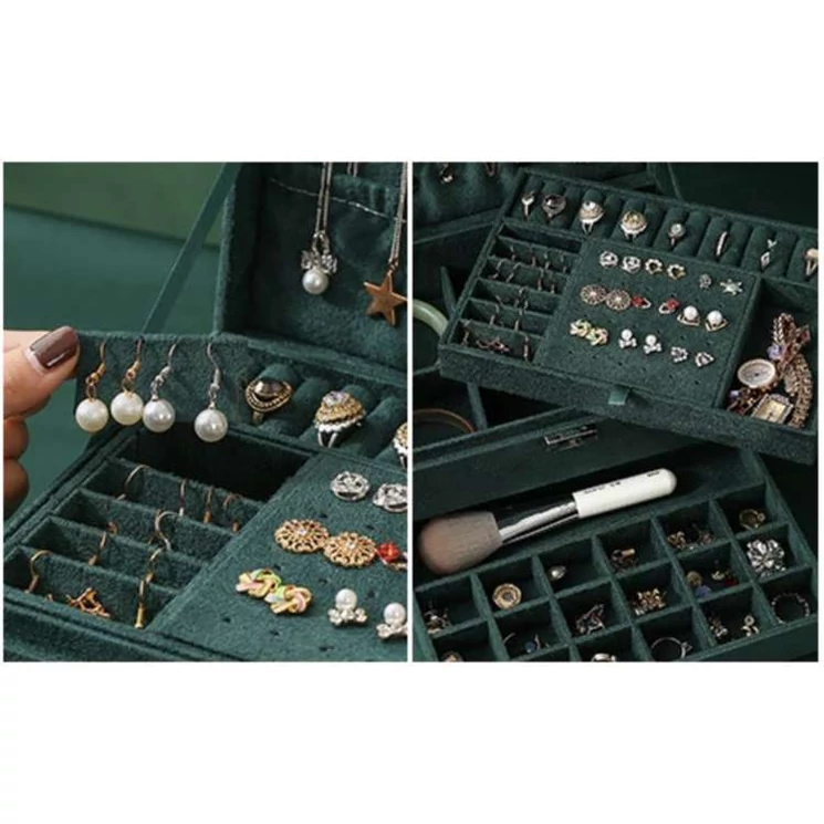 Ékszerdoboz elegáns zöld színben