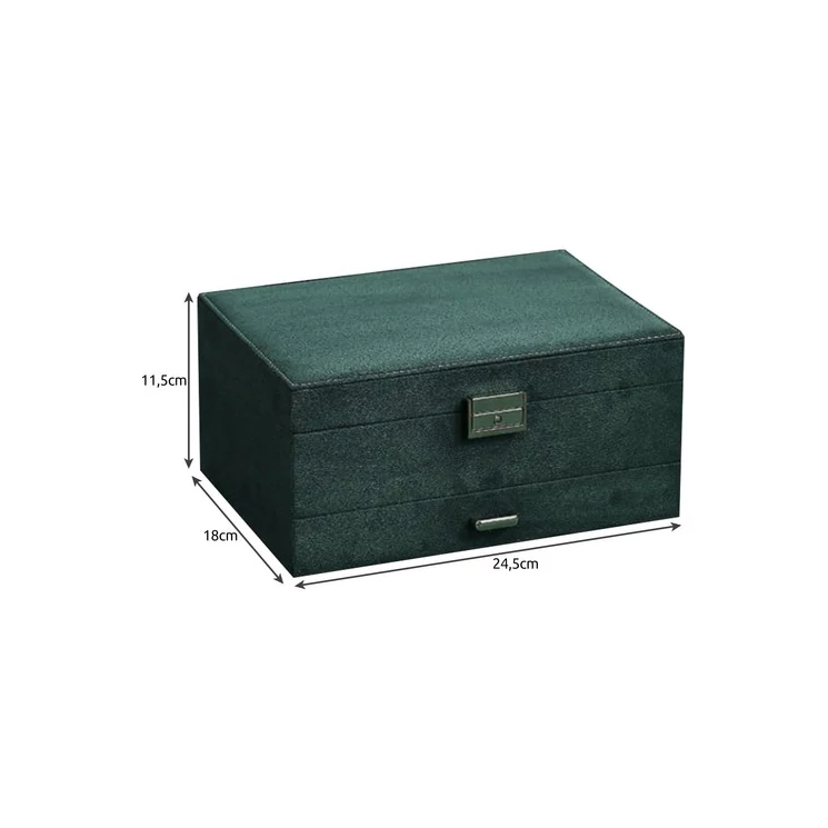 Ékszerdoboz elegáns zöld színben