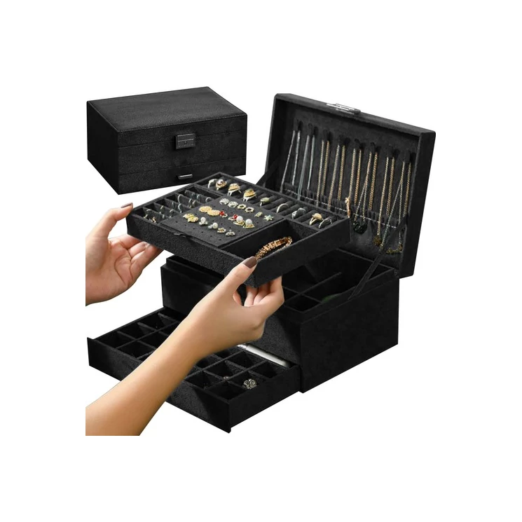 Ékszerdoboz elegáns fekete színben