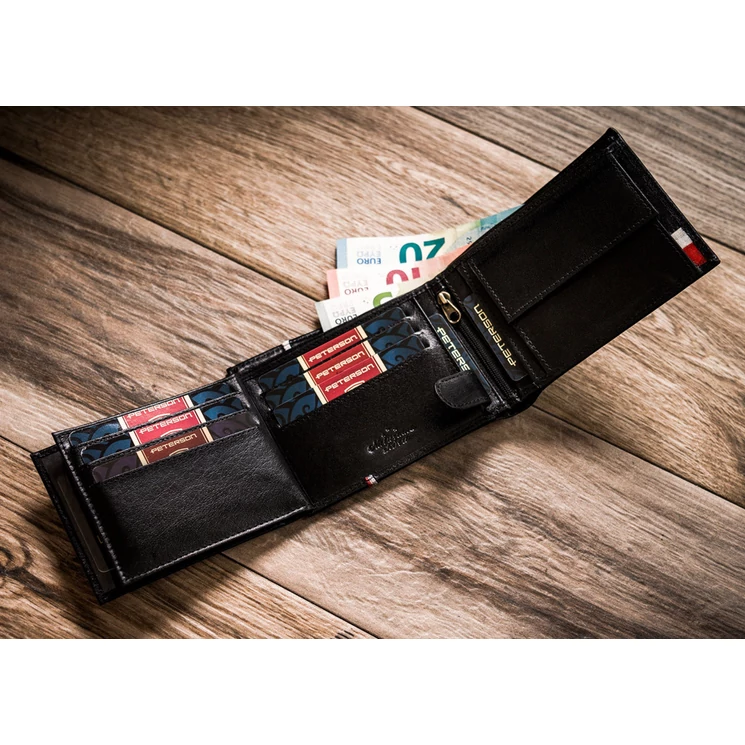 Peterson Valódi bőr Férfi pénztárca RFID Védelemmel