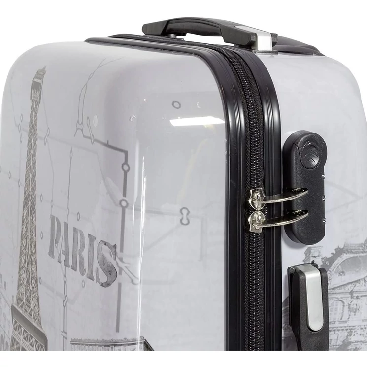 Párizs mintás bőrönd kabin méret 52 cm