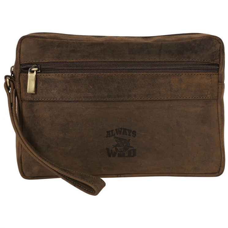 Wild valódi bőr autóstáska barna színben