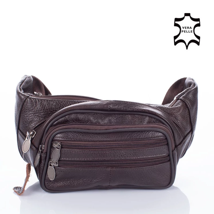 Valódi bőr övtáska barna színben