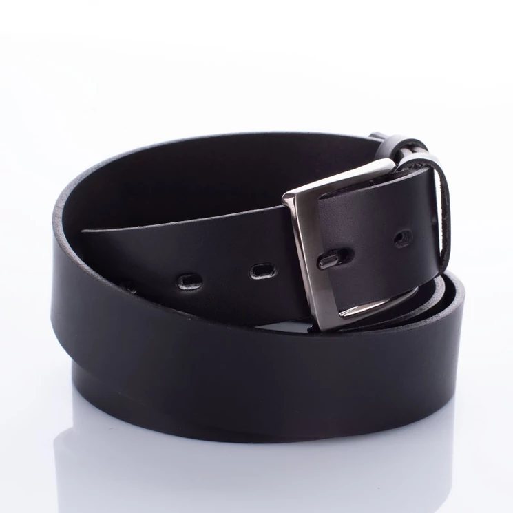 CezMar Valódi bőr férfi öv 125 cm fekete színben