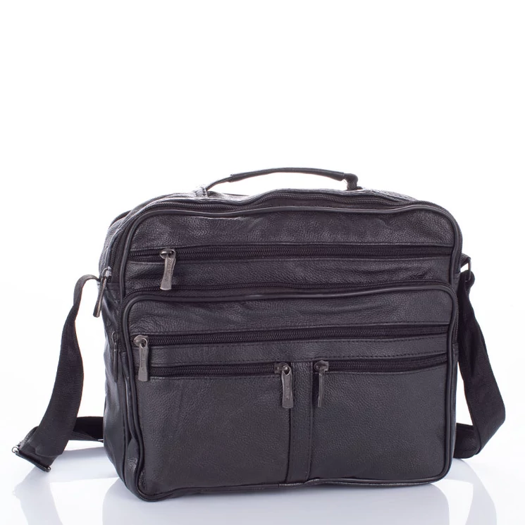 Nagy méretű férfi oldaltáska fekete színben