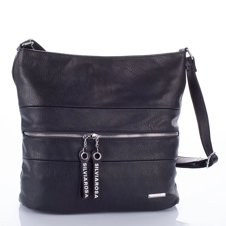 Silvia Rosa nagyméretű női oldaltáska fekete színben