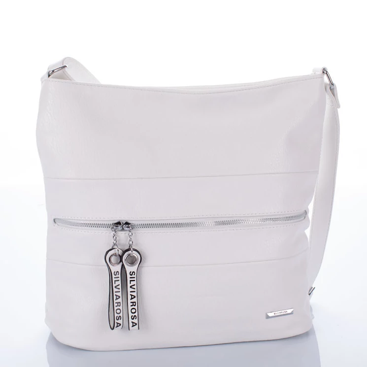 Silvia Rosa nagyméretű női oldaltáska fehér színben
