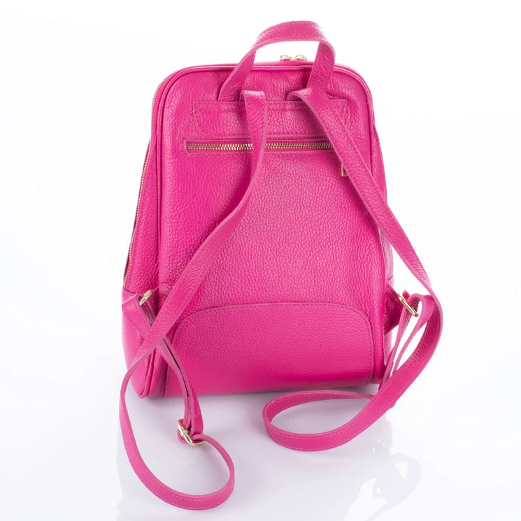 Valódi bőr női hátizsák pink színben