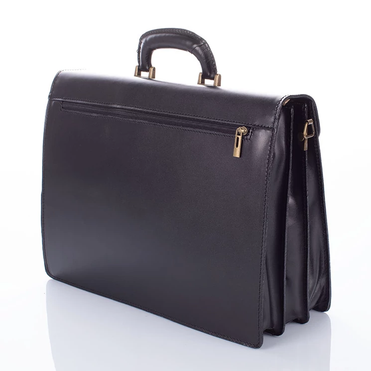 Maxmoda Valódi bőr aktatáska 3 részes fekete színben