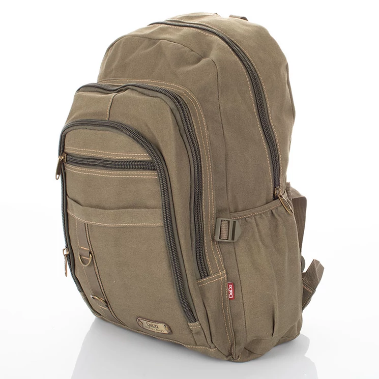 Outdoor vászon hátizsák khakizöld színben