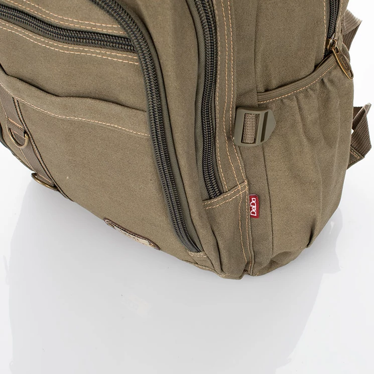 Outdoor vászon hátizsák khakizöld színben