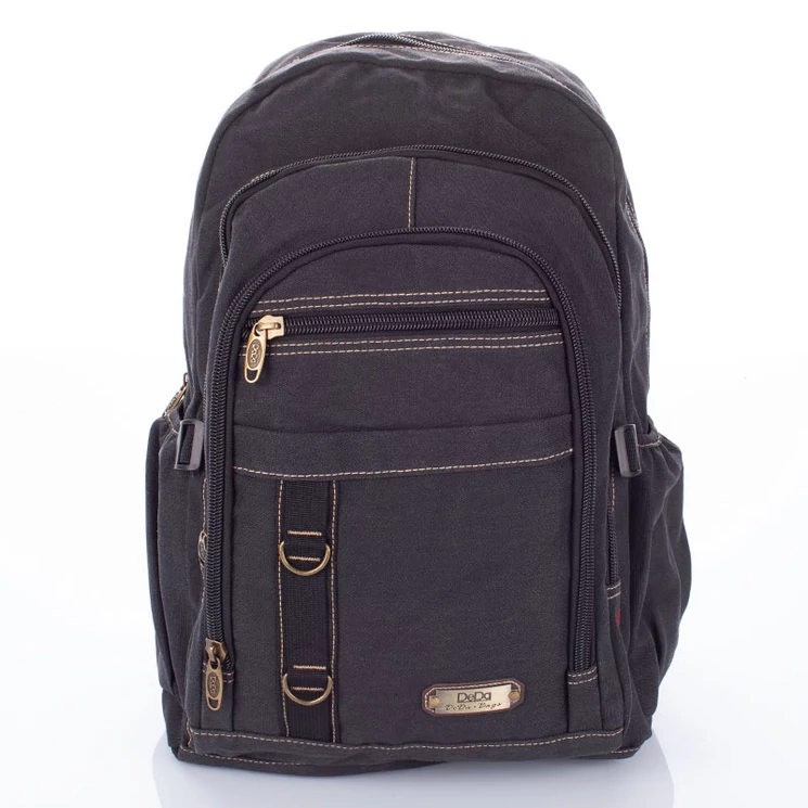 Outdoor vászon hátizsák Fekete színben