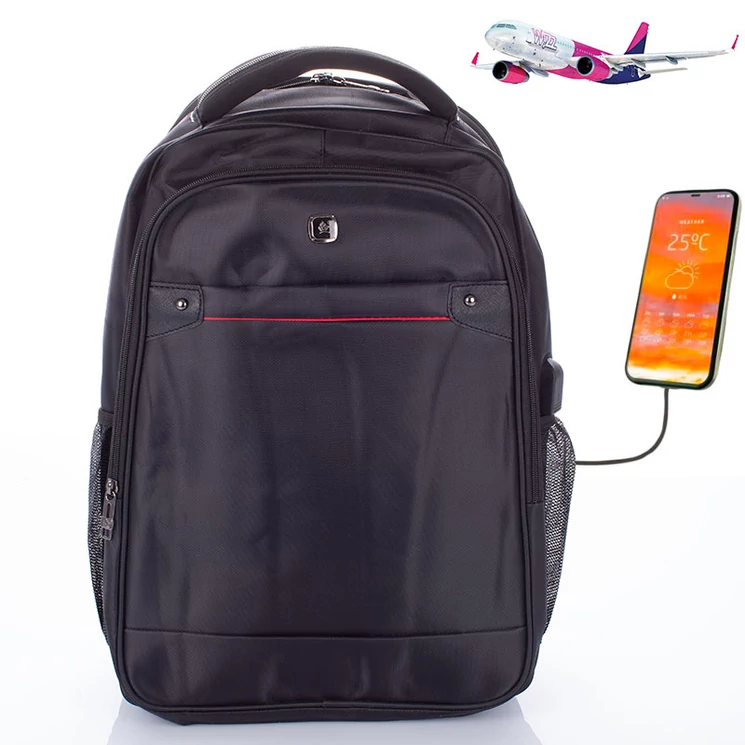 Ultraerős Fedélzeti méretű laptophátizsák  USB töltővel