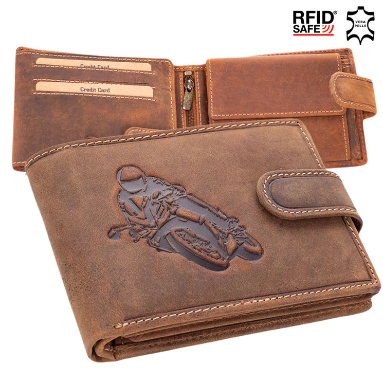 Giulio Motoros pénztárca bőr díszdobozban RFID rendszerrel