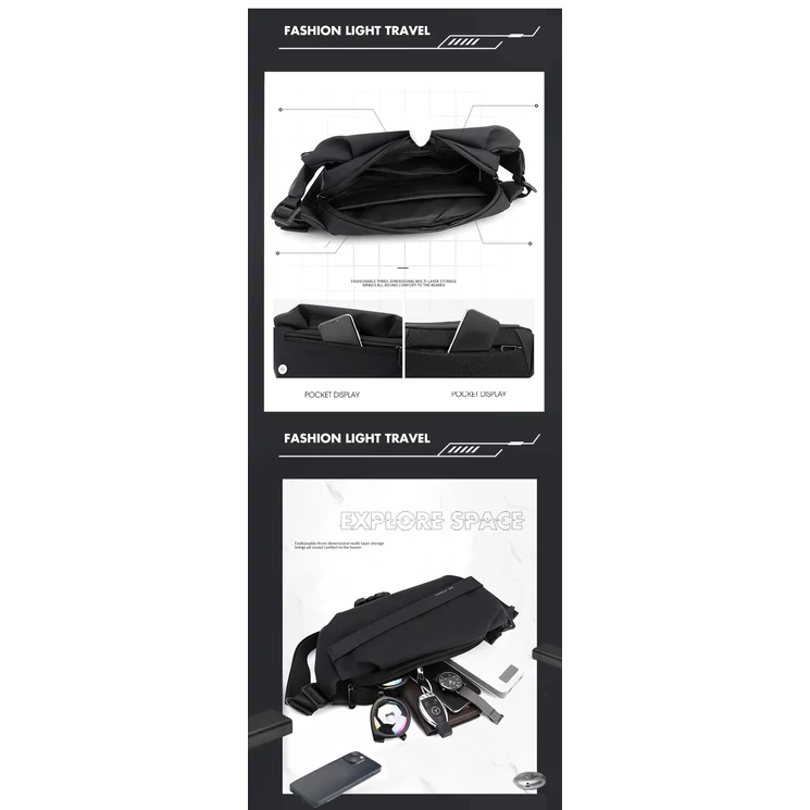 Professional vízhatlan övtáska barna színben 