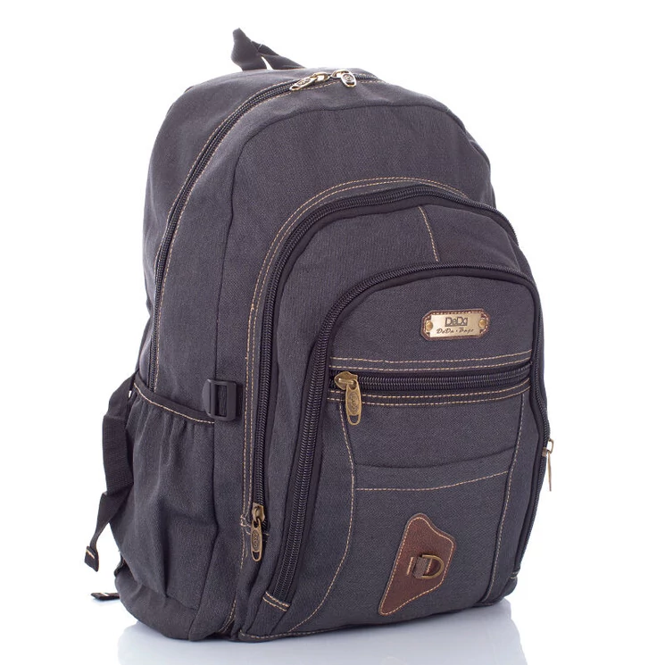 Outdoor vászon hátizsák Fekete színben