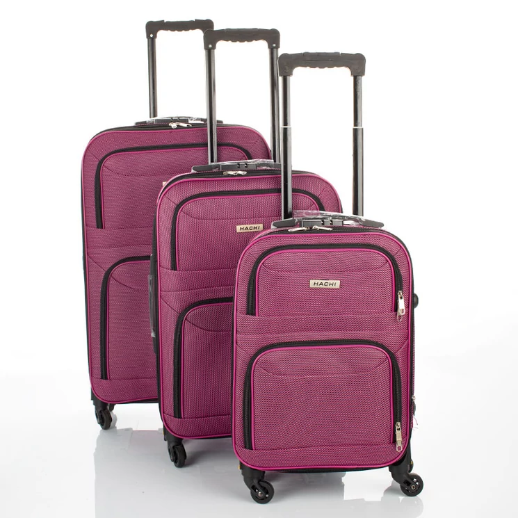Hachi 3 db-os bőrönd szett fuxia színben