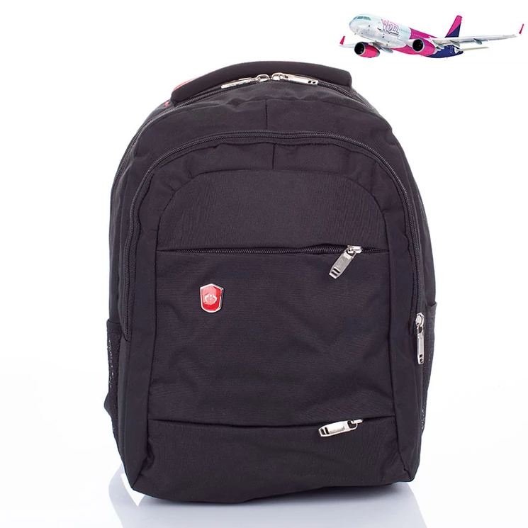 Fedélzeti Hátizsák fekete színben WIZZ méret 40x30x20cm