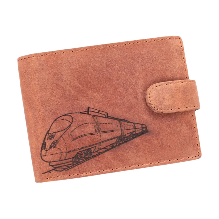 Valódi bőr férfi pénztárca gyorsvonat mintával RFID rendszerrel