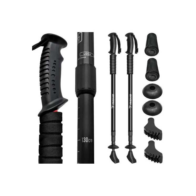 2 db-os párnázott, fekete túrabot – nordic walking bot