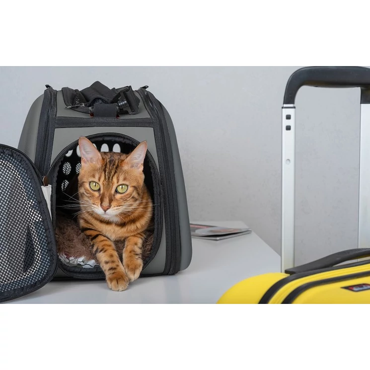 Kisállatszállító táska kutyáknak / macskáknak szürke