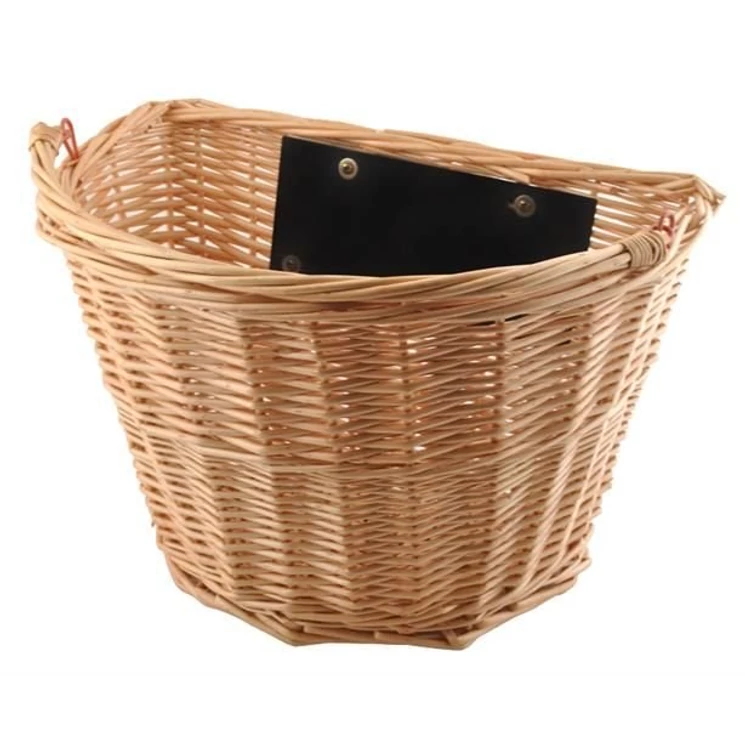 Fonott kerékpár kosár barna színben