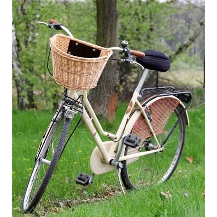 Fonott kerékpár kosár barna színben