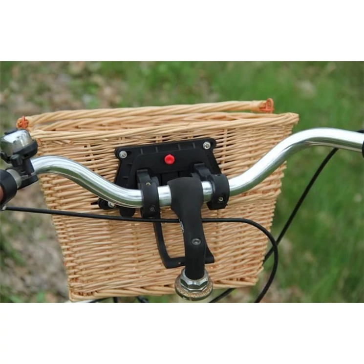 Fonott kerékpár kosár barna színben