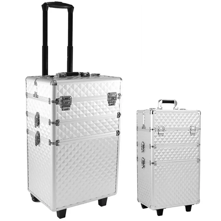 Nagy kozmetikai bőrönd, professzionális gurulós sminktáska 61 X 36 X 25 cm