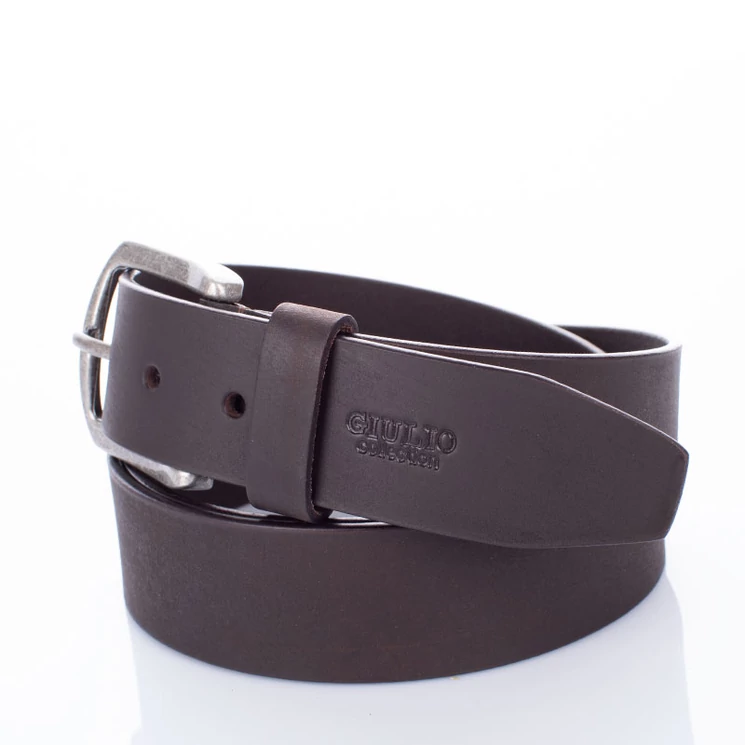 GIULIO COLLECTION Valódi bivalybőr férfi öv barna színben 90 cm