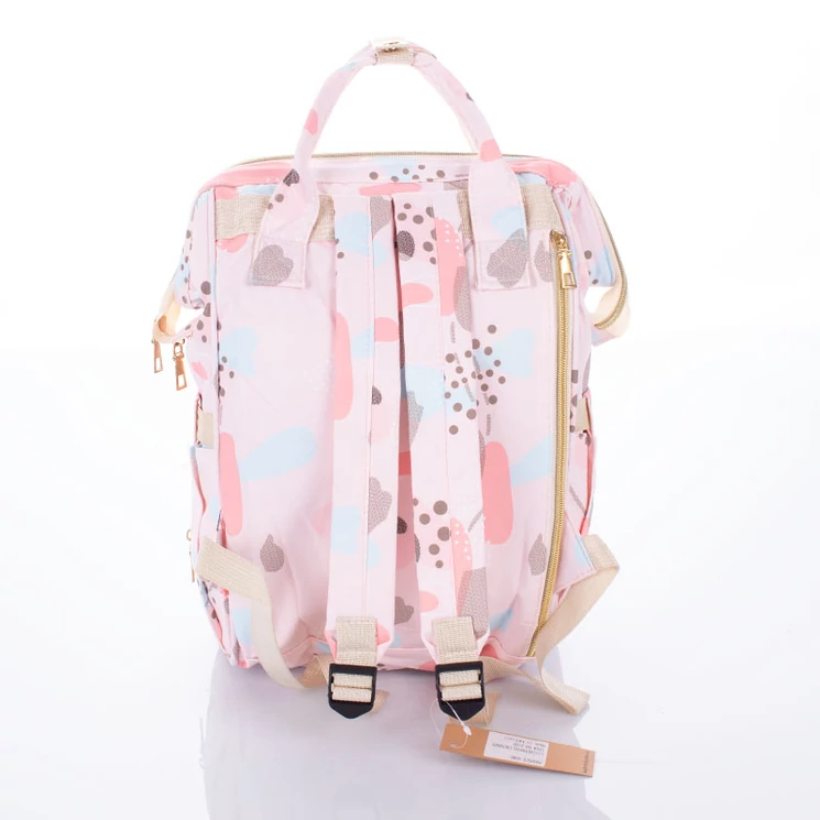 Női sokzsebes hátizsák rózsaszín