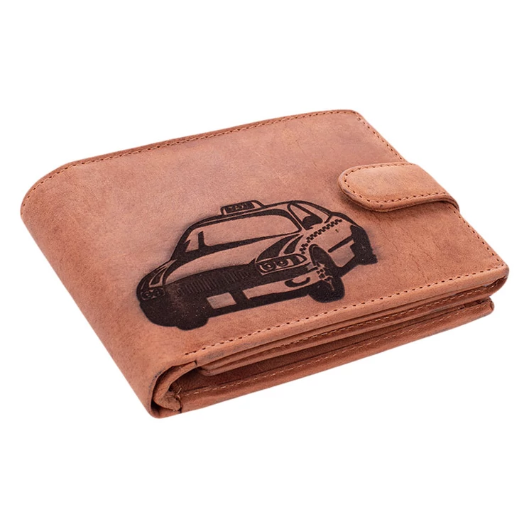 Valódi bőr férfi pénztárca taxis mintával RFID rendszerrel