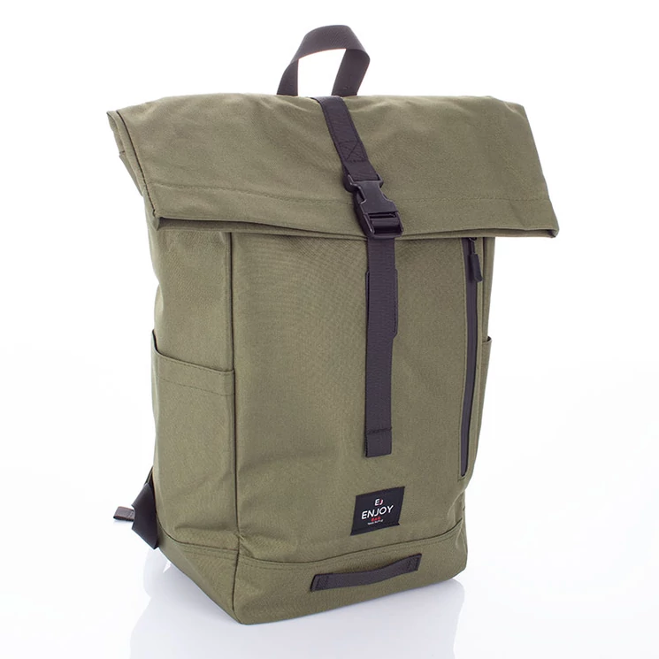 Zöld vászon többzsebes hátizsák