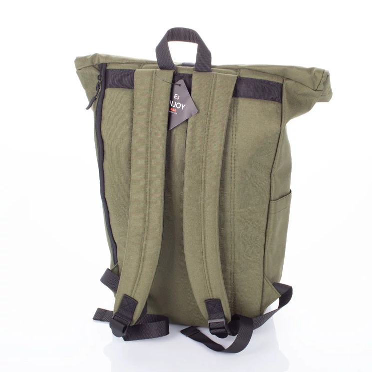 Zöld vászon többzsebes hátizsák