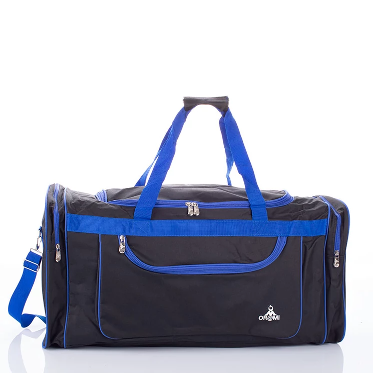 Tágas utazótáska méret fekete-royalkék színben