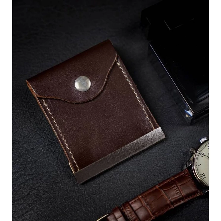 Valódi bőr Dolláros Pénztárca barna színben