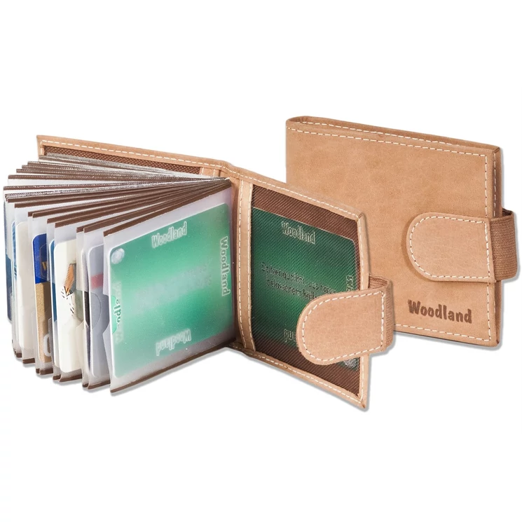 Woodland Valódi bőr kártyatartó 18 lapos