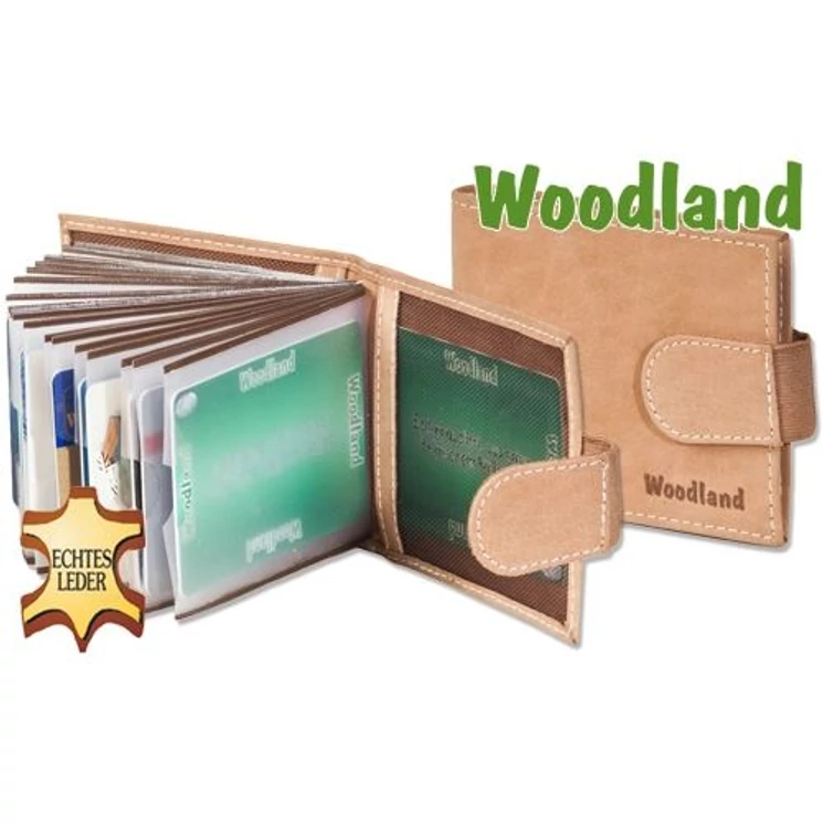 Woodland Valódi bőr kártyatartó 18 lapos