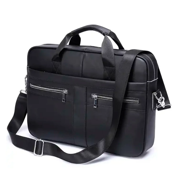 Valódi bőr üzleti táska fekete színben