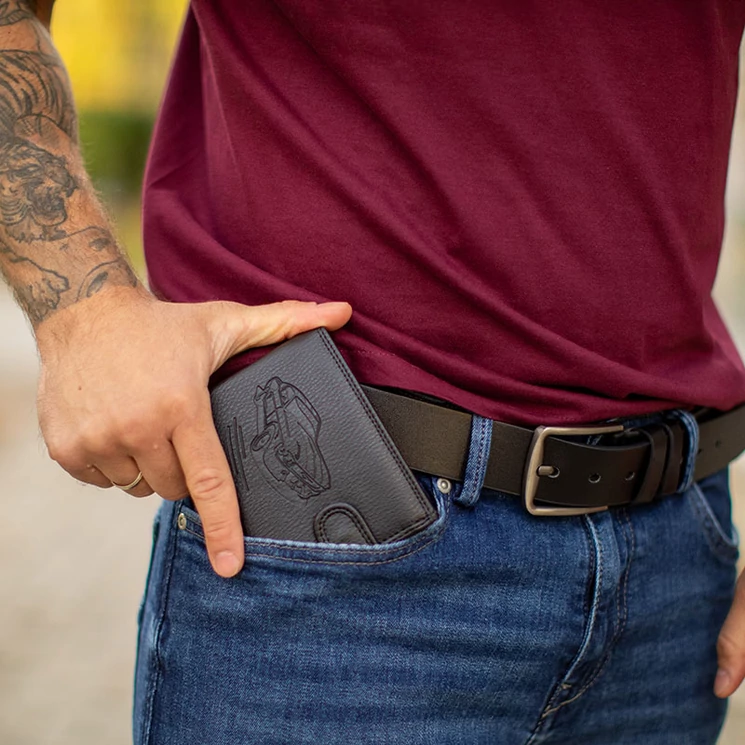 GIULIO Autós pénztárca fekete színben díszdobozban