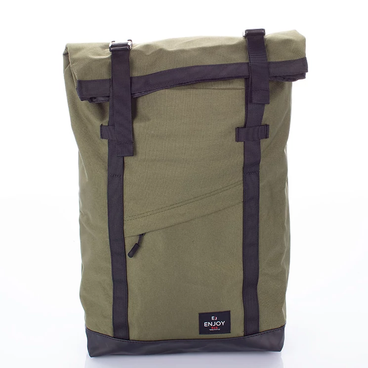 Khakizöld vászon többzsebes hátizsák