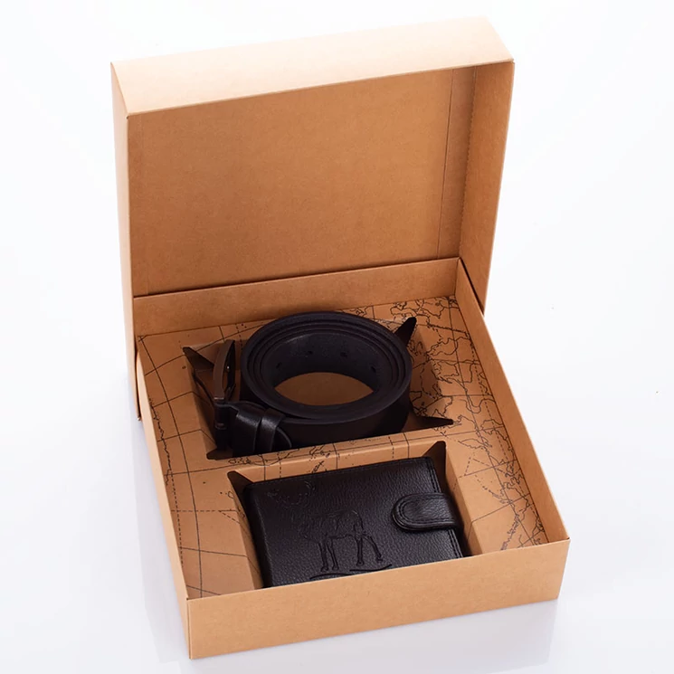 GIULIO szarvas mintás pénztárca és öv vadász ajándékcsomag