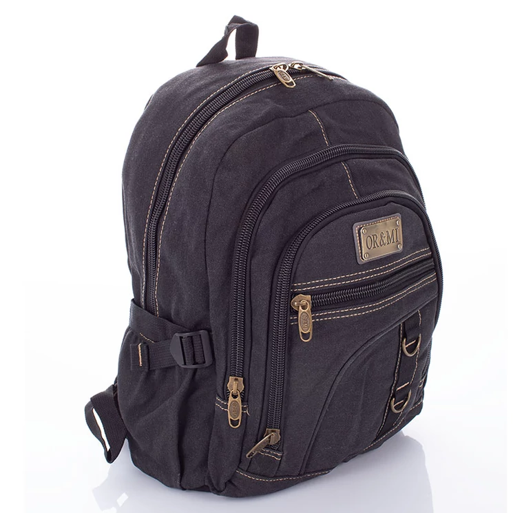 Outdoor Ultraerős vászon hátizsák fekete színben