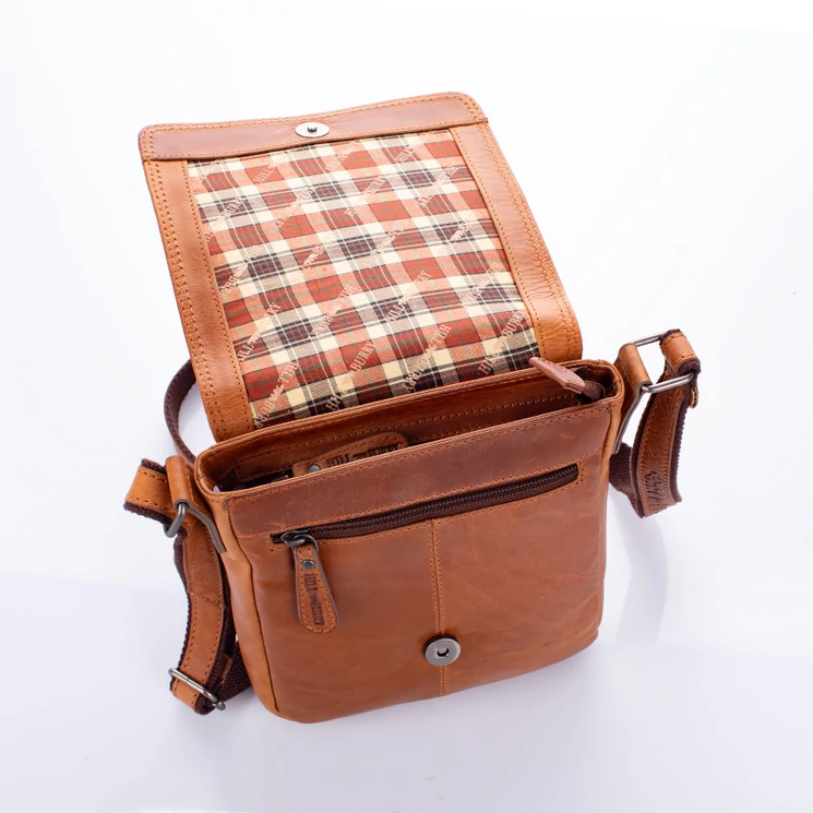 HILL BURRY Valódi bőr férfi vadász oldaltáska vaddisznó mintával