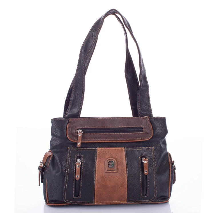 Női válltáska fekete-barna színben 