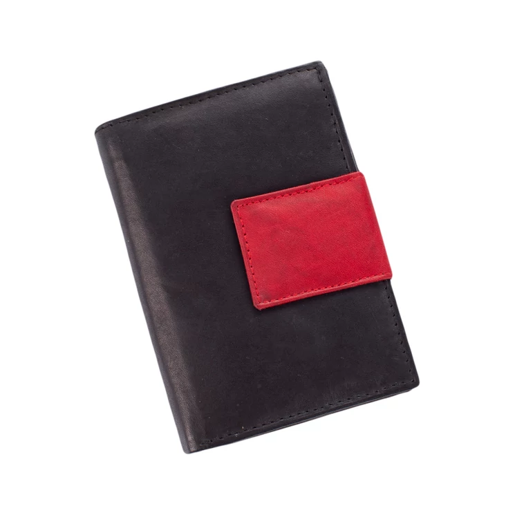 Pénztárca fekete-piros színben sok kártyatartóval