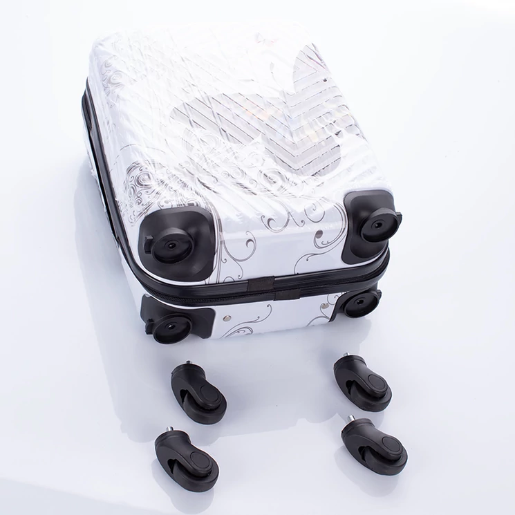 Pillangós keményfalú bőrönd szett 2 részes rózsaszínben kivehető kerékkel