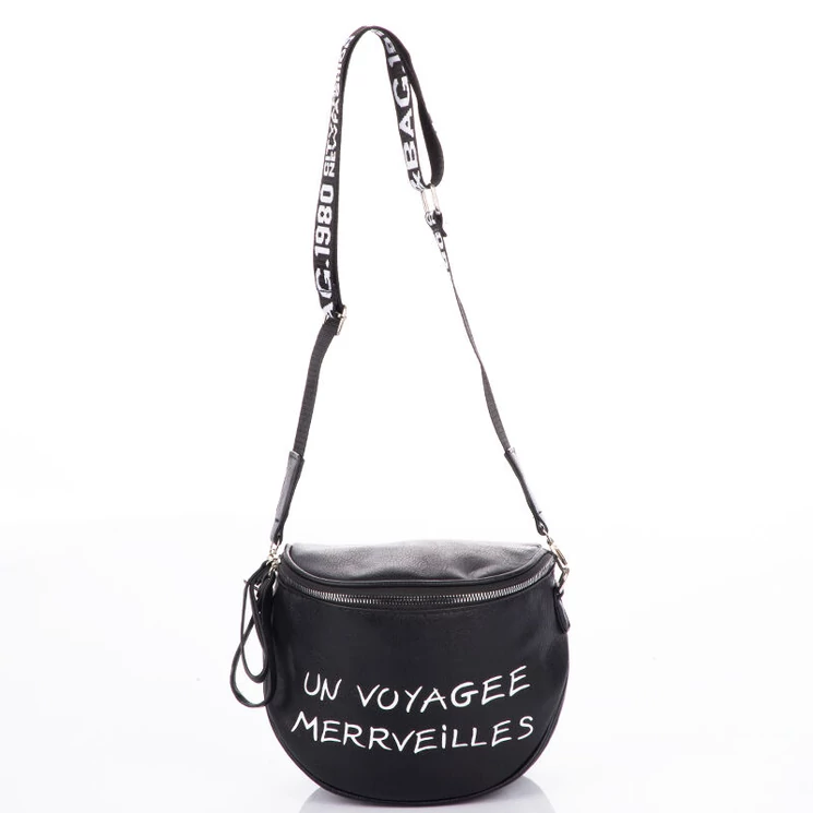 Keresztpántos női oldaltáska 7620 Black